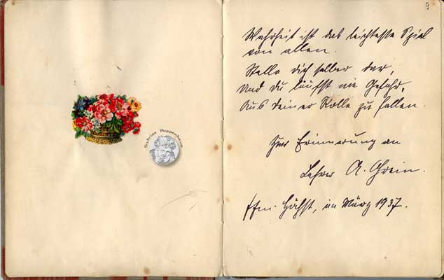 antikes Poesielalbum von 1936 - 1942