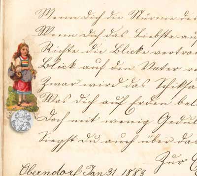 antikes Poesielalbum von 1879 - 1889