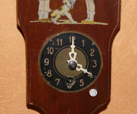 antiker Jugendstil-Standkaufladen - Kinderuhr 30er Jahre