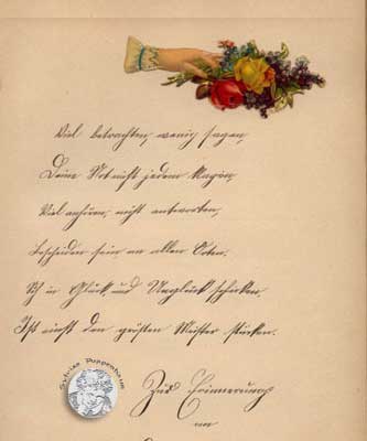 antikes Poesielalbum von 1879 - 1889