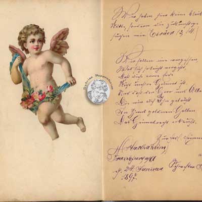 antikes Poesielalbum von 1879 - 1889