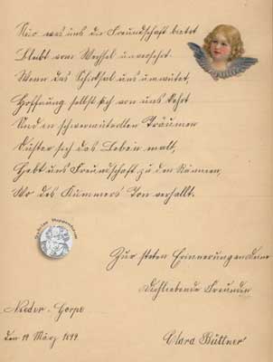 antikes Poesielalbum von 1879 - 1889