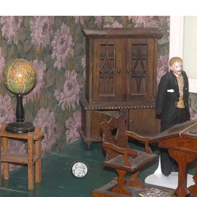 Schulstube Gründerzeit 2. Hälfte 19. Jahrhundert, Tapezierung später