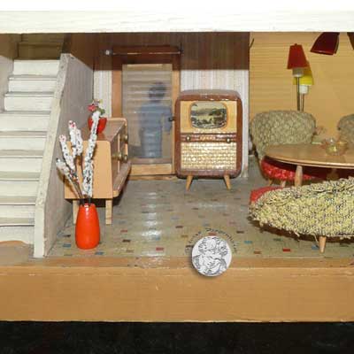 Puppenhaus der Firma Moritz Gottschalk, Marienberg/Erzgebirge, DDR, um 1957