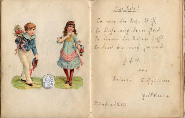 antikes Poesielalbum 20er bis 40er Jahre, Seite 1