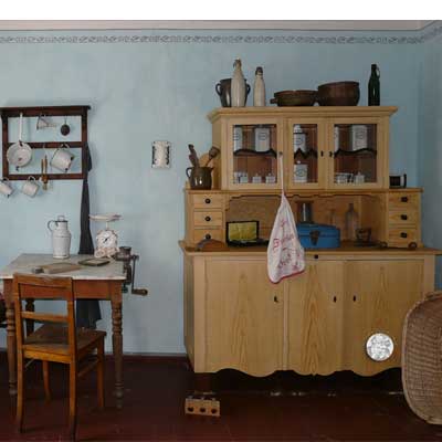 Lehrerwohnung um 1900, Küche, Dorfschule Schloss Blankenhain