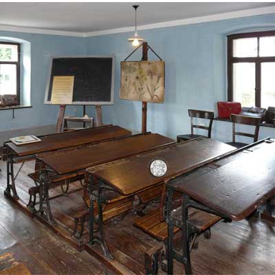 Schulstube von um 1920, Dorfschule Schloss Blankenhain