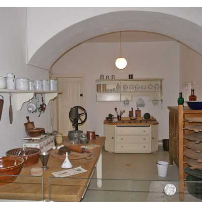 Schlossküche Mitte der 1920er Jahre, Schloss Blankenhain