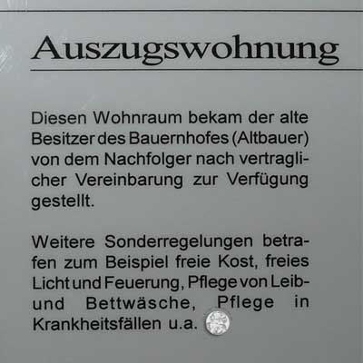 Museumsobjekt Bauernhof -  Auszugswohnung Altbauer