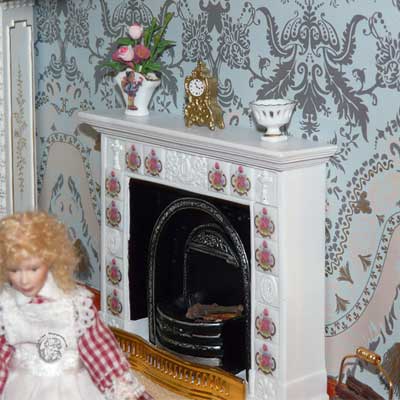 Schlafzimmer mit Kamin