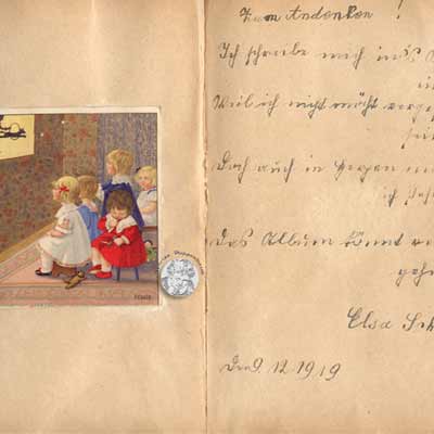 antikes Poesielalbum von 1918 bis 1920