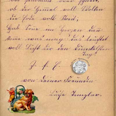 antikes Poesielalbum von 1918 bis 1920