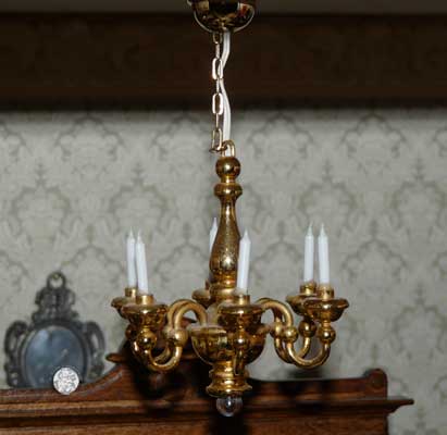 Große 1:12 Puppenstube, der Salon links