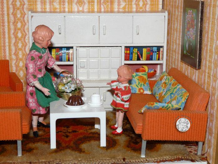 Puppenmöbel Bodo Hennig Sessel Wohnzimmer 80er Jahre Puppenstube Top Zustand 