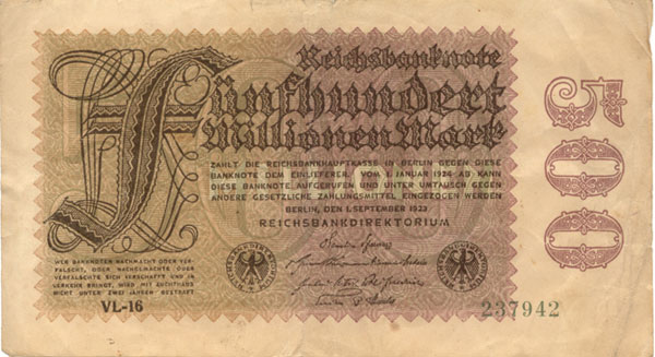 Reichsbanknote von 1923